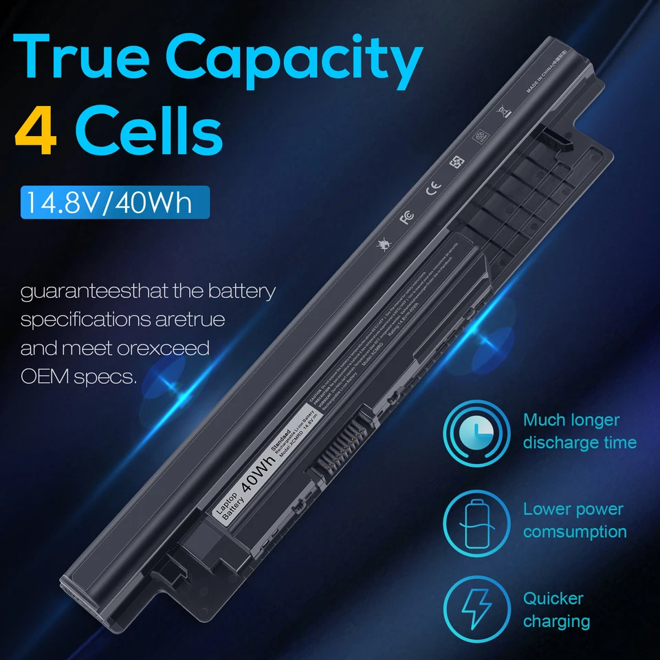 4 Cell for Dell Inspiron 15 - 3521 17- 3721 Battery XCMRD 14.8v 40wh