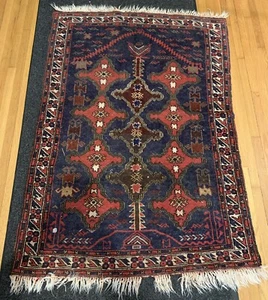Old Pakistan Hand Woven Area Rug Wool Label - Picture 1 of 6