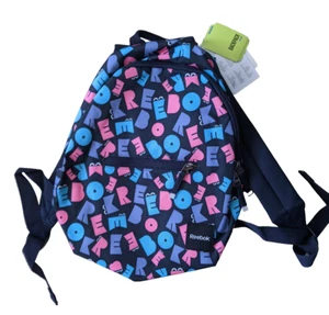 Reebok BTS Mochila Gilrs Mochila Escolar Mochila Pequeña Azul Marino Rosa - Imagen 1 de 3
