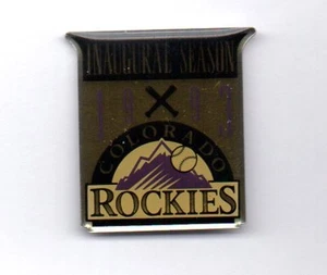 1993 COLORADO ROCKIES Inaugural Season PIN BACK BUTTON  GOLD - Picture 1 of 1
