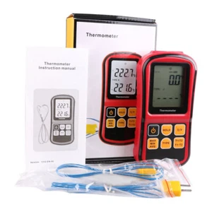 LCD Dual Channel 2 K-Type Digital Thermometer Thermocouple Sensor Tester GM1312 - Picture 1 of 7