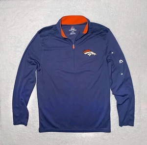 NFL Denver Broncos Pullover Jacket Majestic Men’s Medium 1/4 Zip Long Sleeve New - Picture 1 of 6