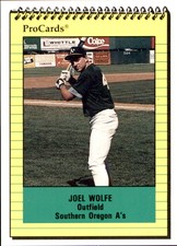 1991 Southern Oregon A's ProCards #3865 Joel Wolfe Northridge California CA Card