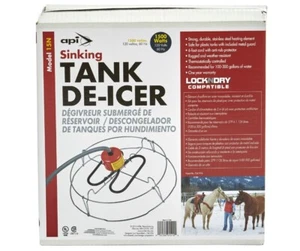 SINKING DE-ICER WITH GUARD - STOCK TANK / POND DEICER - API Model 15N 100-300gal - Picture 1 of 2