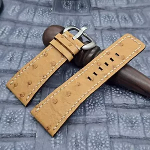 Cinturino per orologio 28 mm/24 mm in pelle di struzzo su misura esotico design minimalista - Foto 1 di 10
