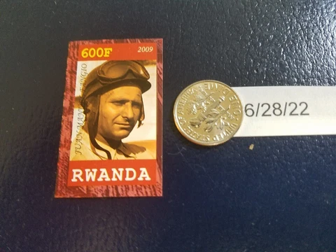 Juan Manuel Fangio Nascar Driver 2009 RWANDA NON Perforated Stamp Cover