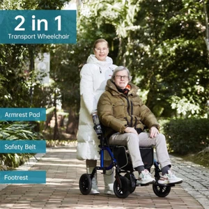 "Silla de transporte para silla de ruedas de ayuda médica andador andador ELENKER 10"" OEM de lujo EE. UU. - Imagen 1 de 6