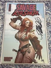 SAVAGE RED SONJA #2 FRANK CHO SIGNED VARIANT COVER B 2023 panosian petillo axe