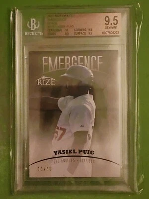 Leaf Rize Draft 2012 - Emergence Black #EM-15 Yasiel Puig 13/50 (RC) BGS 9,5 Foto 1 de 2