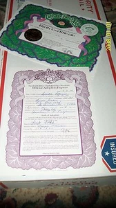 xavier CABBAGE PATCH SOFT SCULPTURE BIRTH CERT/ADOpt CHATAHOOCHEE NEWBORN EDGIRL - Picture 1 of 2