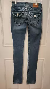True Religion Damenjeans 24x35 Low Rise Skinny Straight Pattentaschen Stretch - Bild 1 von 5