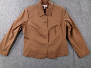 Vintage Spiegel Blazer Women 16W Brown Professional Office Capsule Layering - Picture 1 of 11