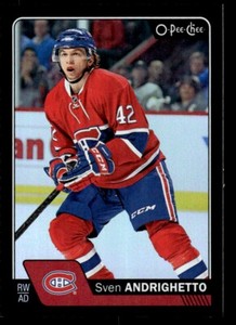 2016-17 O PEE CHEE BLACK RAINBOW FOIL /100 Sven Andrighetto Montreal Canadiens
