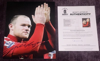 FOTO firmada por Wayne Rooney 11x14 con Beckett Autenticada (BAS) LOA AUTO 10 Foto 1 de 4
