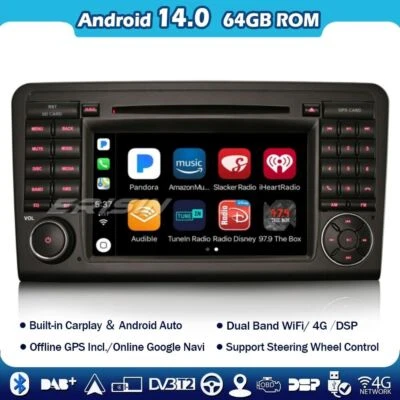 7" 8 Kern Android 14 Navi Autoradio DSP DVD Mercedes Benz ML/GL Klasse W164 X164 - Bild 1 von 4