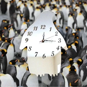 Penguin Shaped Clocks - Many Colour Mirrors & Solid Not Mirror Colours - Picture 1 of 6