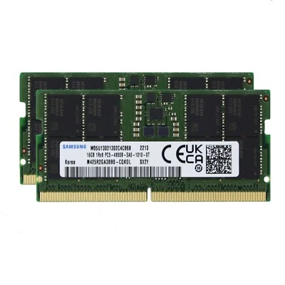 Samsung 2x16GB PC5-38400 DDR5 4800 MHz SODIMM Laptop Memory RAM M425R2GA3BB0-CQK - Image 1 of 2