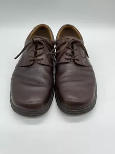 Ecco Brown Leather Square Toe Lace Up Shoes Loafers Women’s EU 37/US 6-6.5 - Picture 1 of 10