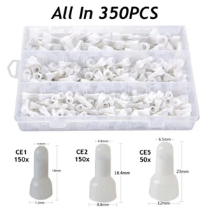 350Pcs Copper Core Nylon Closed End Crimp Cap Terminal Wire Connectors 22-10 AWG - Picture 1 of 12