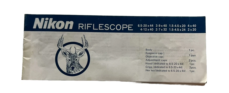 Nikon Rifle Scopes Owners Manual USA Vintage 18 Pages 8"x3" - Image 1 of 4