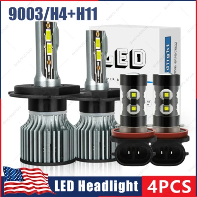 for Mitsubishi L200 2008-2019 4x LED Headlight Hi/Low Beam+Fog Light Bulbs Kit - Image 1 of 4