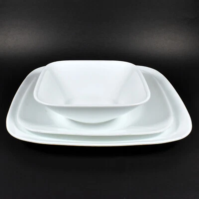 Corelle Pure White Square 3-piece Dinnerware Set – Service for 1 Foto 1 de 4