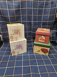 3Pcs Christmas Gift Box with Lids Snowman Stackable Nesting Boxes Holiday Decor - Picture 1 of 8