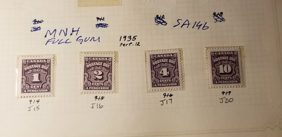 Canada 1935 MNH Mint Beauty Postage Due Stamps SC#J15,16,17,20. - Image 1 of 1