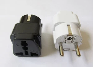 US AU UK to EU AC POWER PLUG 10/16A Grounded Universal Adapter Travel Converter - Picture 1 of 2