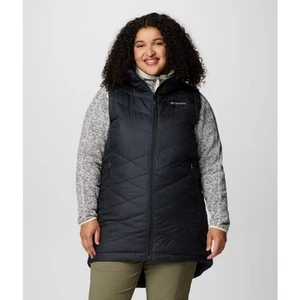 COLUMBIA Women's Heavenly II Long Vest 3X Black Water Resistant Thermal NWT - Picture 1 of 13