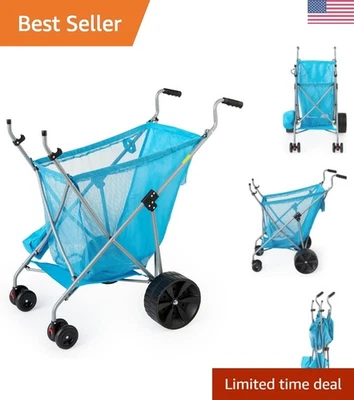 Quad Fold Large Sand Wheel Stroller - Ideal for Beach Days & Outdoor Adventures - Image 1 of 4