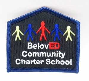 Parche de escuela charter BelovED Jersey City Students sosteniendo las manos planchado - Imagen 1 de 5