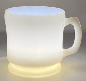 Tazza tazza piedini sapone da barba traslucido opaco vetro latte bianco vintage usata in ottime condizioni - Foto 1 di 12