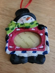 CHRISTMAS SNOWMAN PICTURE FRAME ORNAMENT - Picture 1 of 2