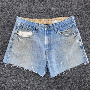 Levi Strauss Signature Low Rise Daisy Dukes Denim Shorts Womens - Size 33" Blue - Picture 1 of 7