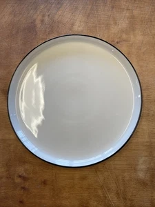 Gibson OSLO White Dinner Plate 10 1/2" Porcelain Black Trim 1 ea    4 available - Picture 1 of 3