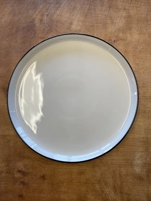 Gibson OSLO White Dinner Plate 10 1/2" Porcelain Black Trim 1 ea    4 available - Image 1 of 3