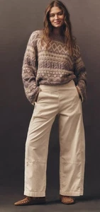 Pilcro By Anthropologie The Izzie Relaxed Pull-On Barrel Pants In Chai SZ Large - Picture 1 of 4