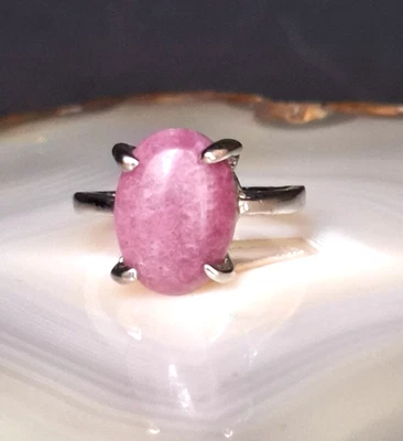 Ring Edelstahl Achat rhodochrositfarben fein attraktiv 17 mm 4,7g - Bild 1 von 4