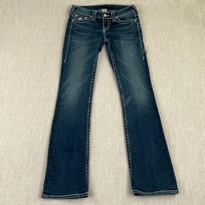 Jeans bootcut True Religion Disco Becky Big T vita bassa donna 26 blu 27" x 32" - Foto 1 di 20