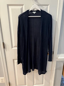 J. Jill marineblauer leichter Cardigan mit offener Vorderseite Staubtuch Pullover Gr. L gebraucht, in einwandfreiem Zustand - Bild 1 von 7