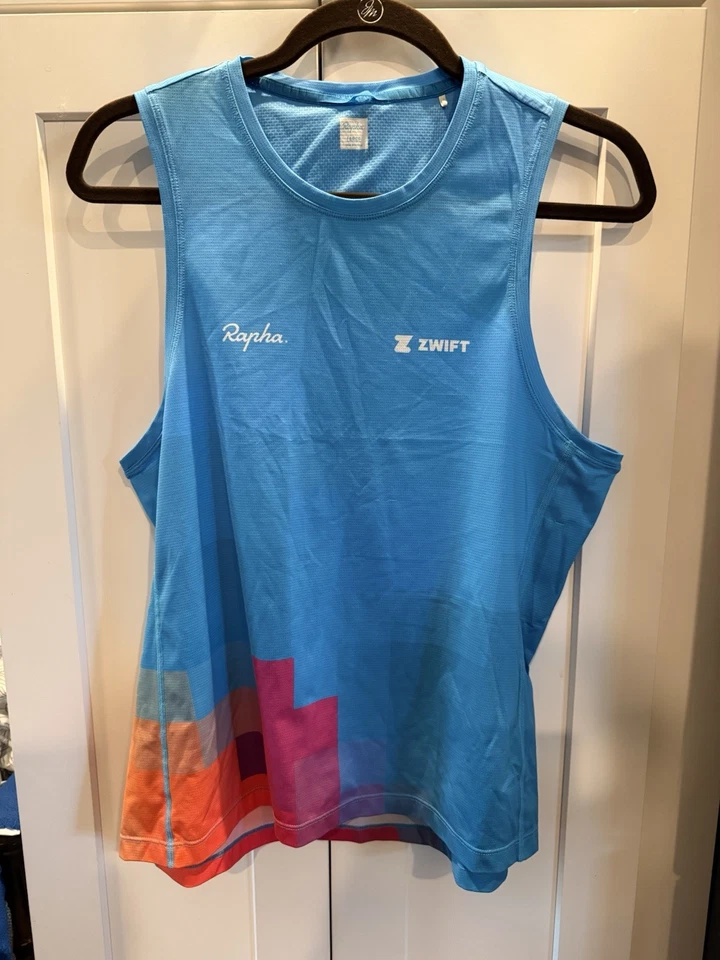 Camiseta sin mangas de entrenamiento interior grande azul Rapha Festive 500 para mujer Foto 1 de 4