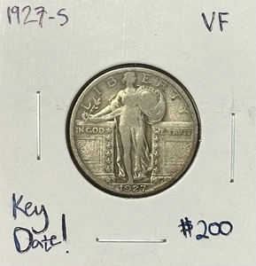 1927-S Standing Liberty Quarter F+/VF ~ Key Date - Bild 1 von 6
