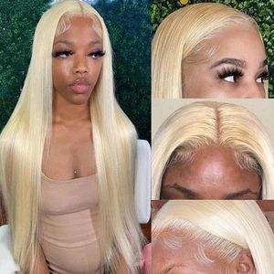 30 Inch #613 Blonde Hair Synthetic Lace Front Wigs with Baby Hair Light Yaki ... - Picture 1 of 6