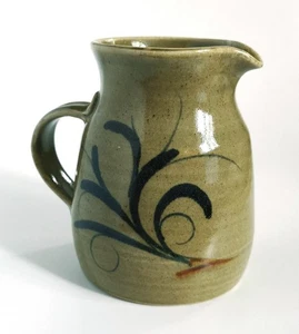 Vintage Studio Pottery Green Ash Glazed Stoneware Jug Impressed Stamp - Picture 1 of 7