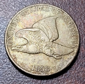 1858 LL Fliegender Adler Cent sehr schöne große Briefe 19. Jh. Typ Münze - Bild 1 von 2