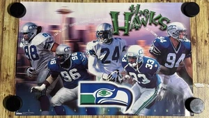 1998 Costacos Seattle Seahawks Team THE HAWKS volle Größe NFL Football Poster EUC - Bild 1 von 10