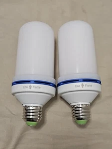 2 Eco Flame LED Flame Effect Light Bulbs 4 Modes Tested Works E26/E27 - Picture 1 of 5