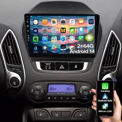 Für Hyundai ix35 2010-2015 Autoradio Android 14 Carplay 64GB GPS NAVI Bluetooth