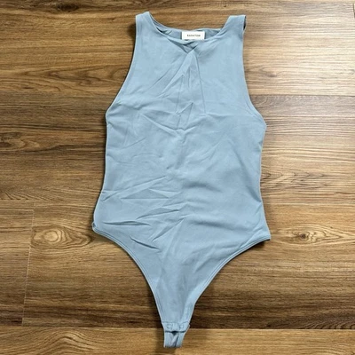 Body Aritzia Babaton Pequeño Azul Sin Mangas Cuello Alto Doble Capa Tanga Años 90 Foto 1 de 4